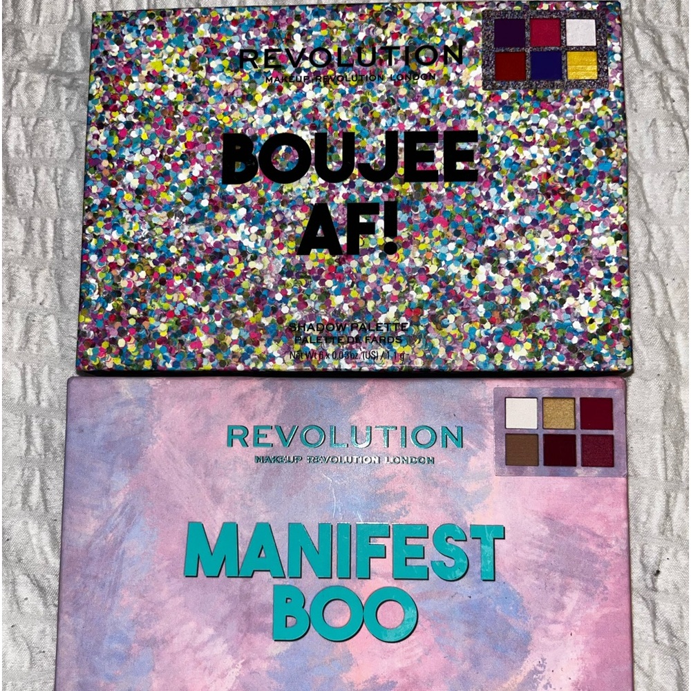 Revolution Eye Makeup. Boujee AF and Manifest Boo Sealed.